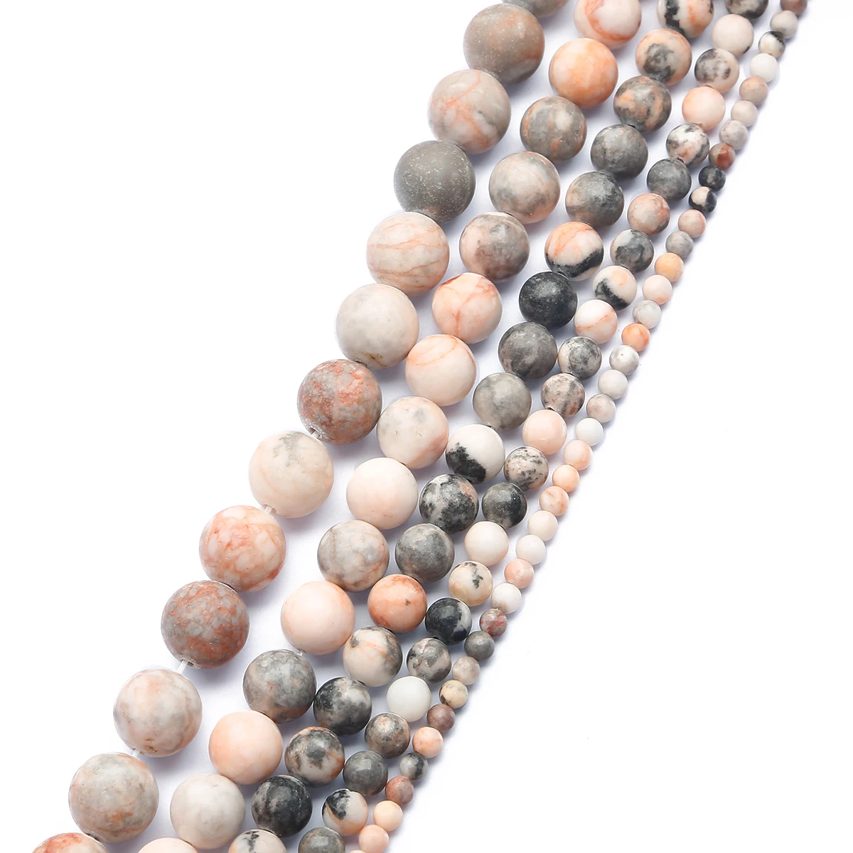 Natursteinperlen, rosa Zebra-Jaspis, für die Schmuckherstellung, lose Abstandsperlen, DIY-Zubehör, modisches Armband, Halskette – Detail 1
