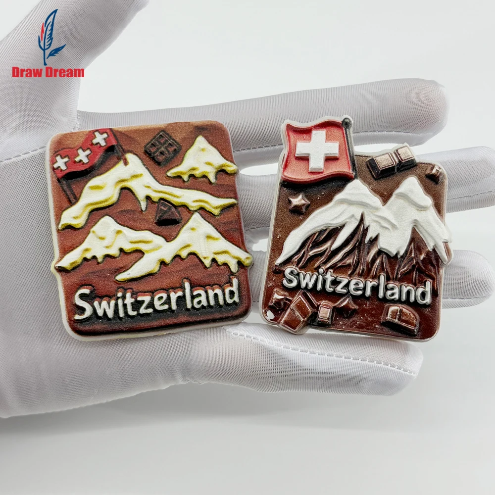 1Pc Swiss 3D Stereo Refrigerator Magnet, Creative World Travel Souvenir with Rich Chocolate Flavor, Travel Commemorative Decorative Sticker, Suitable for Home and Office Decoration, Personalized Exclusive Travel Souvenir Magnetic Refrigerator Magnet, Home Decoration, Kitchen, Room, Office, Cabinet Crafts, Gifts, Holiday Souvenirs, Exquisite Small Gifts