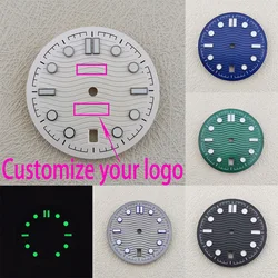 31.7mm Dial NH35 Watch Dial 6 o'clock Date Window Dial Luminous Dial Customize Logo/Name Suitable For NH35/NH36 Movement