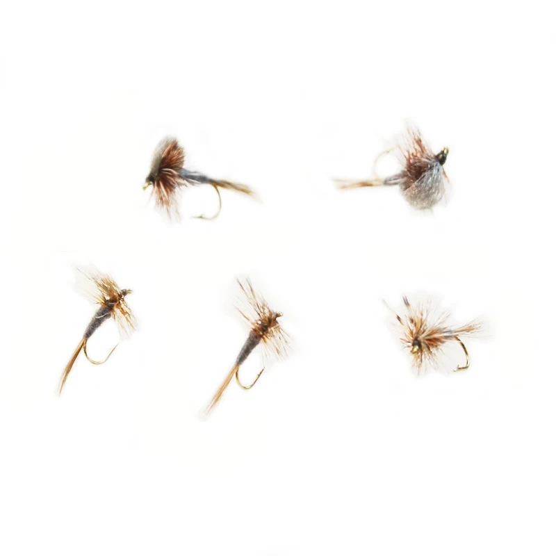 5pcs Mixed 12#-14# 2styles Adam Dry Flies Fishing Trout 21st Century Adam/adam Imitating Adult Mayfly Flying Caddis or Midge images - 6