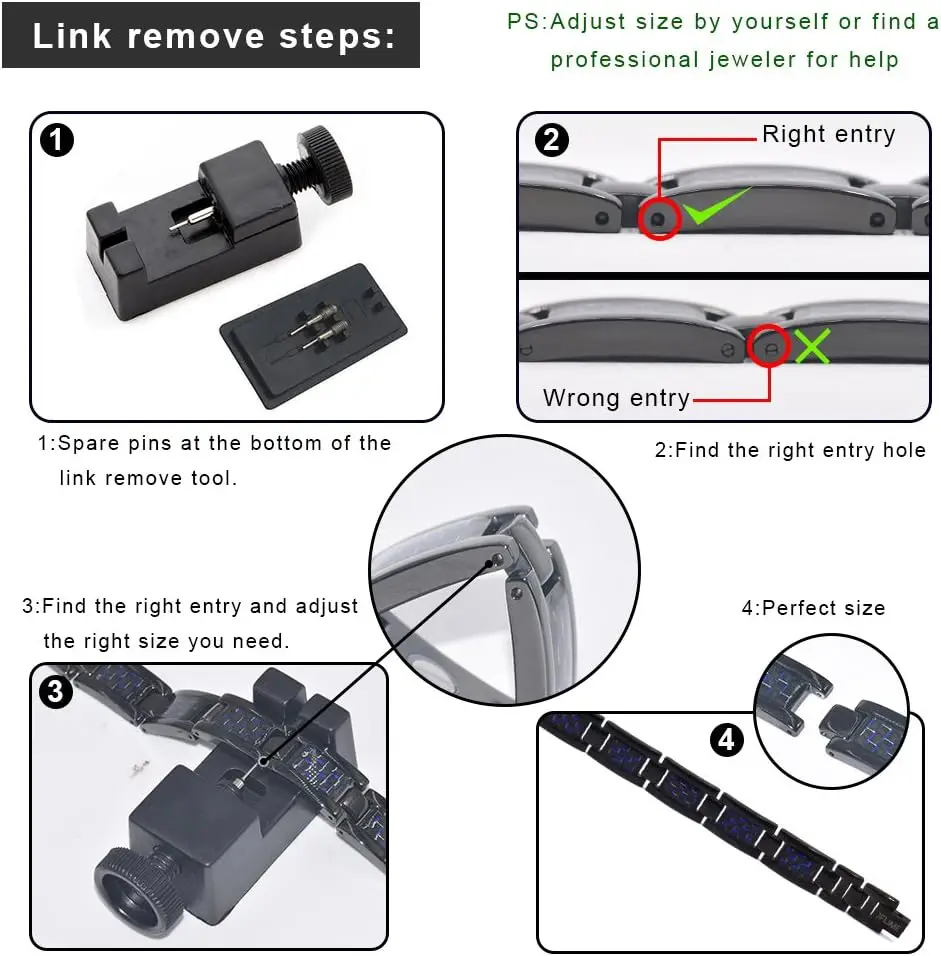 Magnetic Bracelets for Men 18K Gold Plating Double Strength Magnets and 4in1 Elements Men Bracelets 8.5inches adjustable