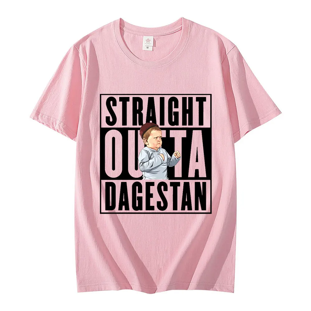 Hasbulla Fighting Meme T-shirt Straaight Outta Dagestan Mini Khabib Blogger Graphic Print T Shirt Men Women Cotton T-shirts Tops