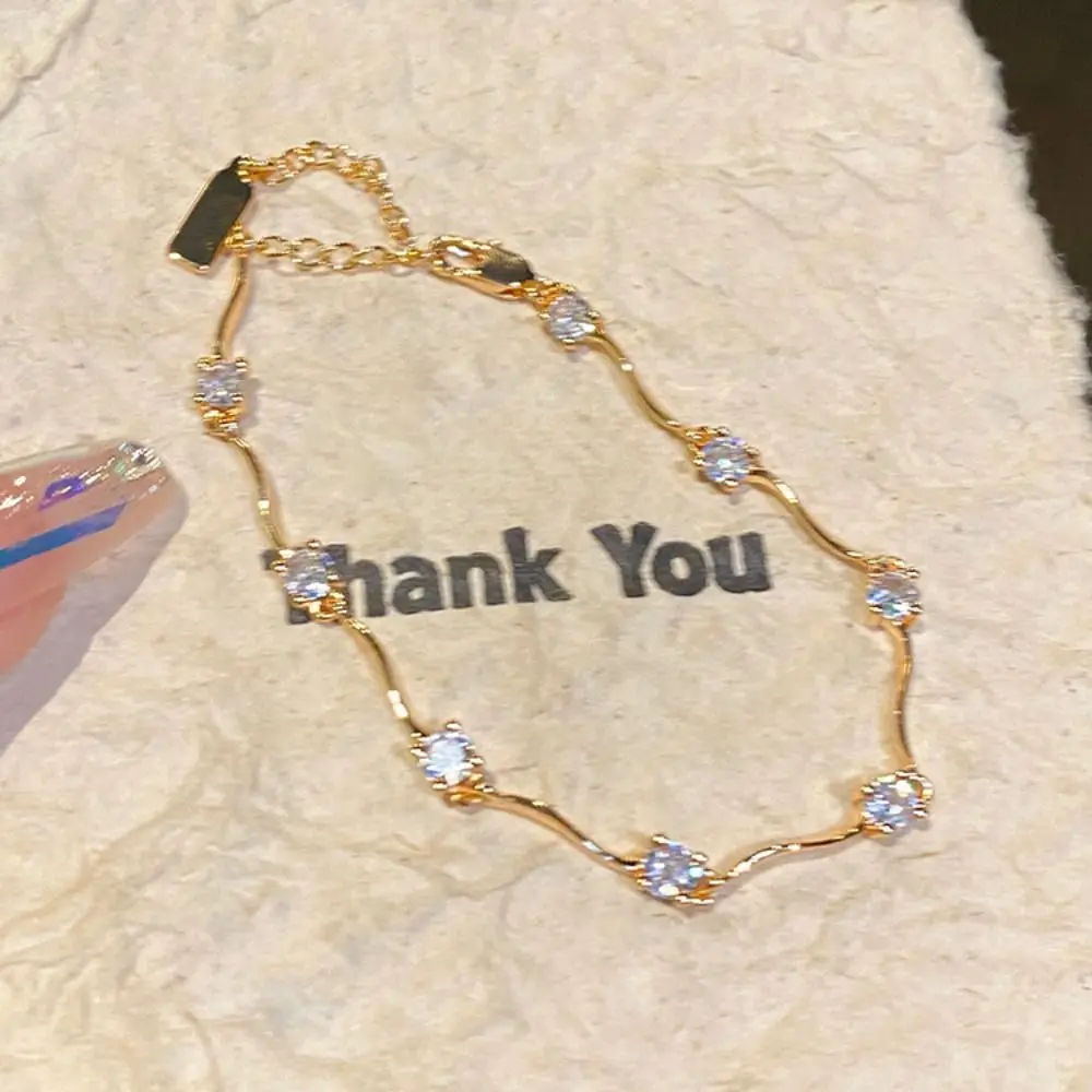 2 шт. регулируемые браслеты для пар, тонкие подарки на день Святого Валентина, браслет с кристаллами и волнами, ювелирные изделия со стразами, легкий роскошный браслет