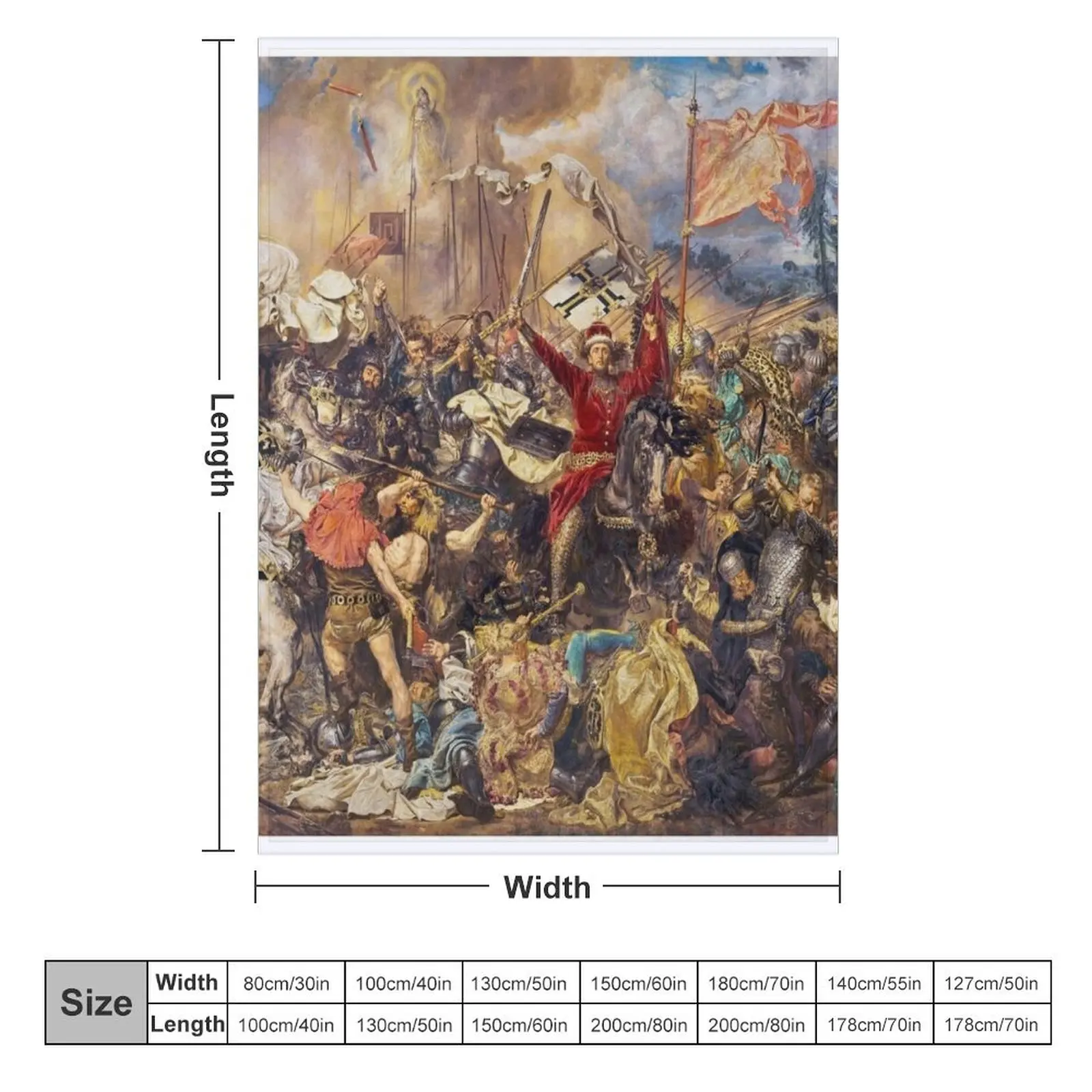 The Battle of Grunwald by Jan Matejko Throw Blanket Thin Vintage Blankets