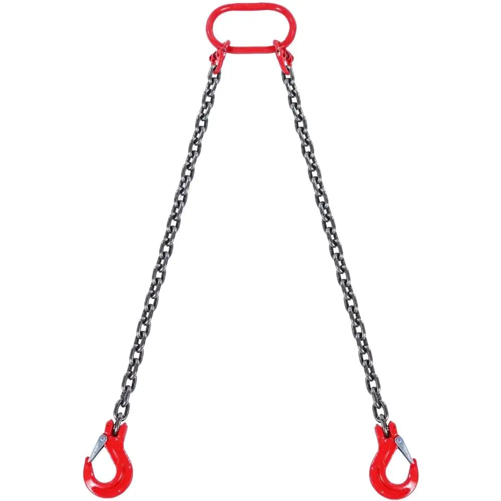 

5 16inch x 5ft Chain Sling 2 Legs G80 Lifting Chain with Grab Hooks 6600lbs