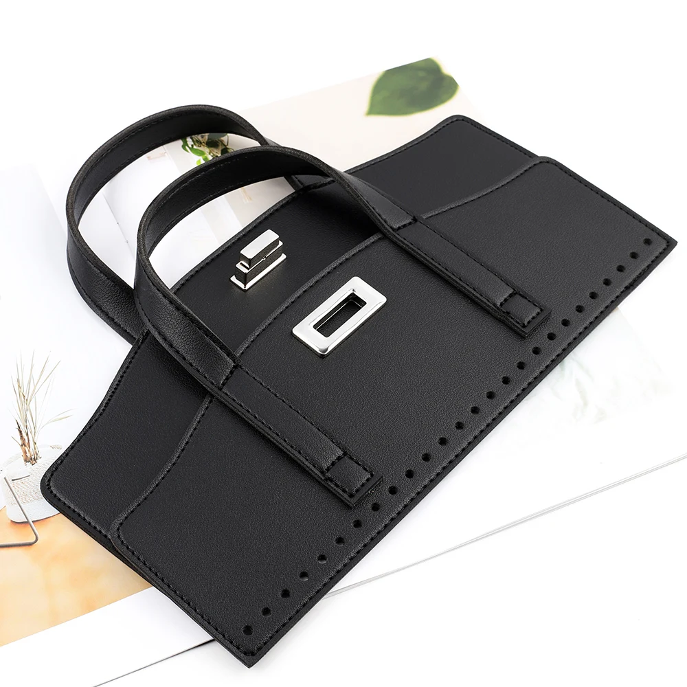 2pcs/set DIY Bag Accessories Detachable PU Leather Bag Handbag Handles with Twist Lock for Bag Making Handmade Knitting Bag