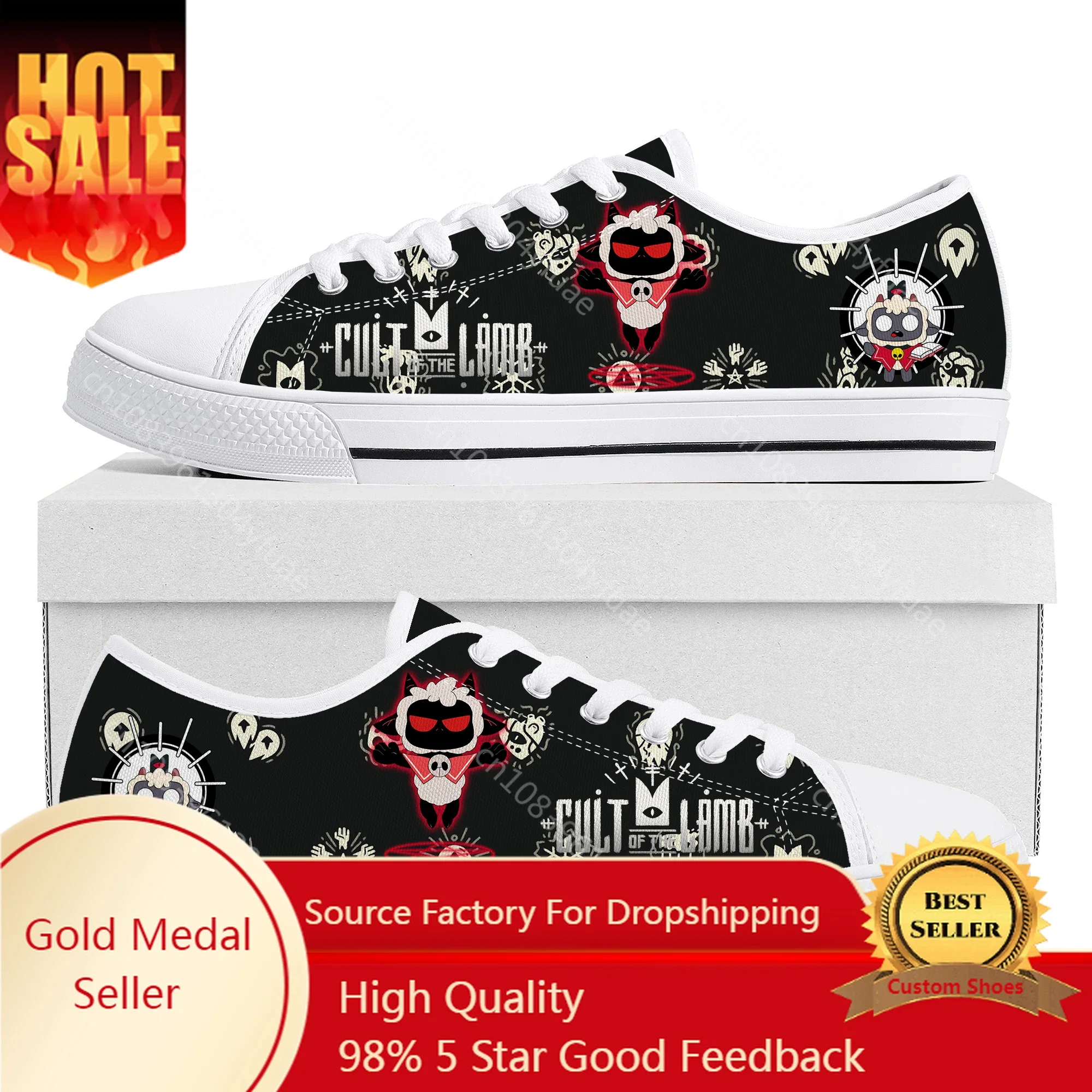 

C-Cult Of The Low Top Sneakers Cartoon Game Women Men Teenager High Quality Canvas Sneaker Couple Fashion Custom Built Shoes