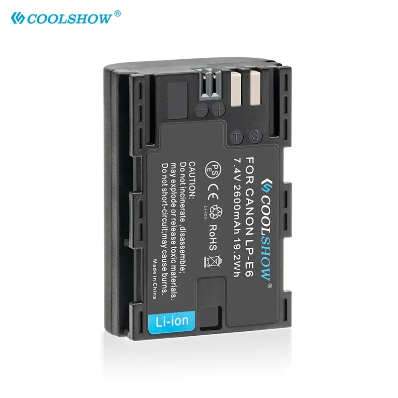 แบตเตอรี่ E6 LP-E6 LP สำหรับ Canon EOS MarkII iiv ชุด18-200IS EF-S 5D Mark III 6D 7D 80D 70D 60D 5D แบตเตอรี่ LPE6 2000mAh