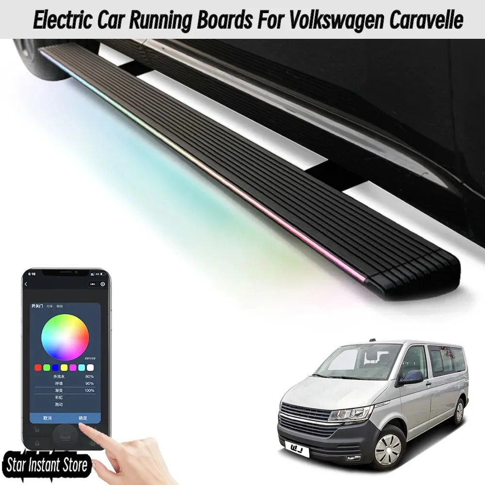 

Electric Retractable Running Boards for Volkswagen Caravelle, Automatic Side Steps with LED Lights & Anti-Slip Pedals (WJ Brand)