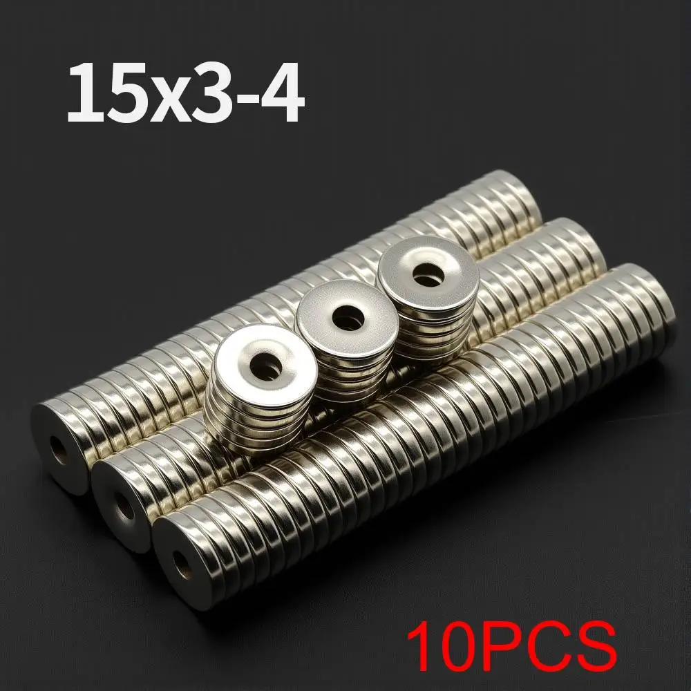 Leistungsstarker Neodym-Magnet mit Löchern N35 NdfeB Permanentmagnet imanes Runde superstarke Kühlschrankmagnete DIY 12x3-3mm 10x3-3