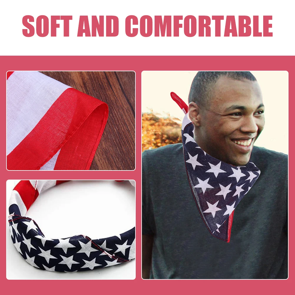 Bandane per donna uomo bandiera americana multifunzionale foulard fascia accessori per capelli sciarpa stampata eventi scolastici all'aperto