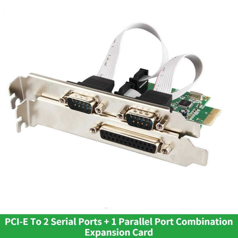 PCIE Serial Port Card 2 COM Ports + Printing Parallel Port Combination Card RS232 Industrial Control Multi-serial Port Physics