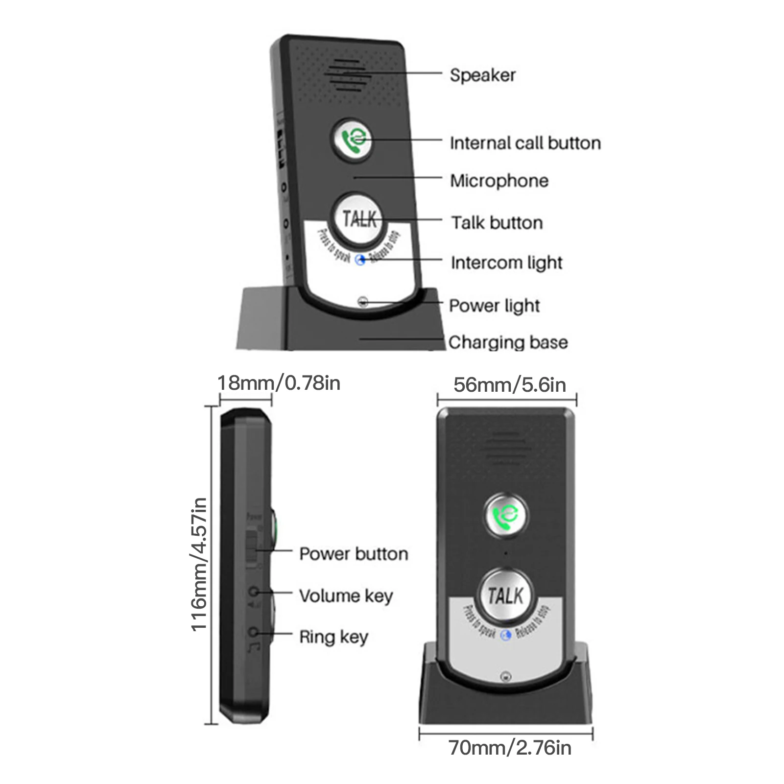 Wireless Voice Intercom Long Range Two Way Communicate Voice Call Intercom System for Home