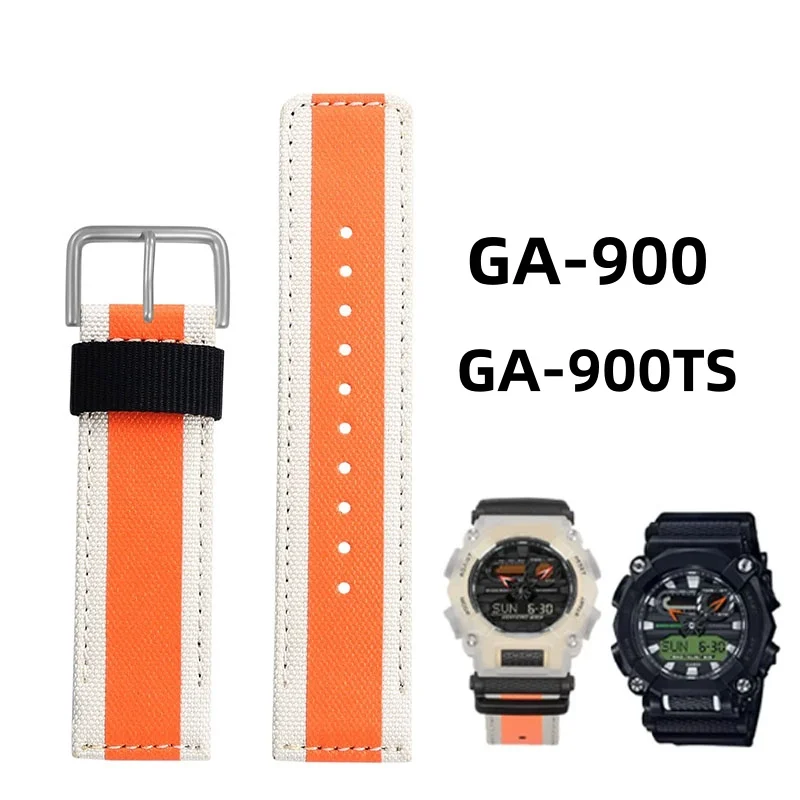 24mm Nylon Strap for Casio Outdoor Sports Watch 5637 GA-900 GA900 GA-900HC/TS/AS Waterproof Canvas Men's Bracelet Watchband