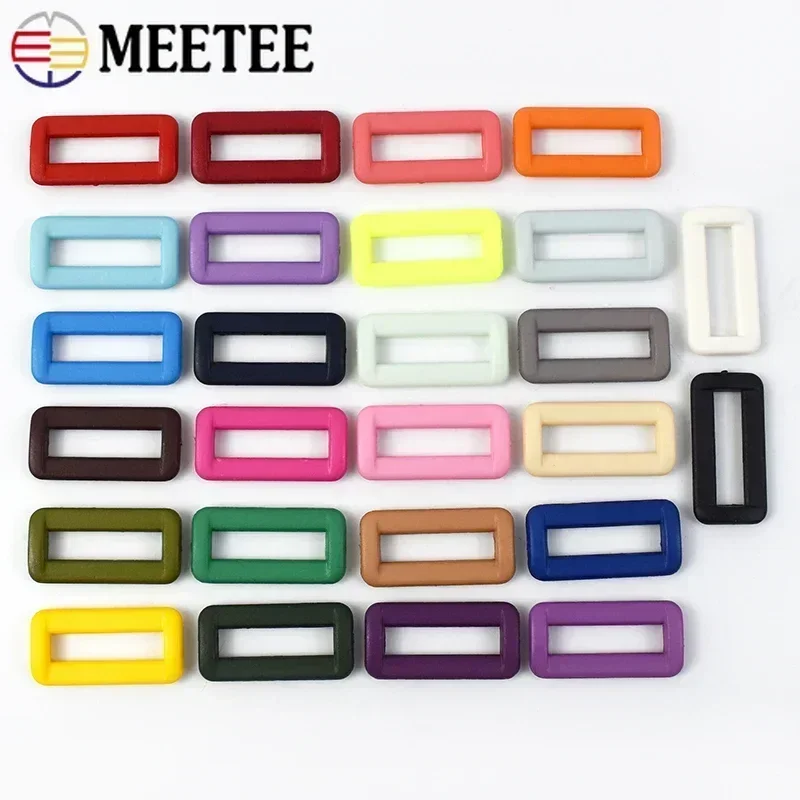 20/50 pz Meetee 15/20/25/30mm plastica quadrato O Ring fibbie borsa cinghia connettore gancio tessitura regolare fibbia della cintura accessorio per