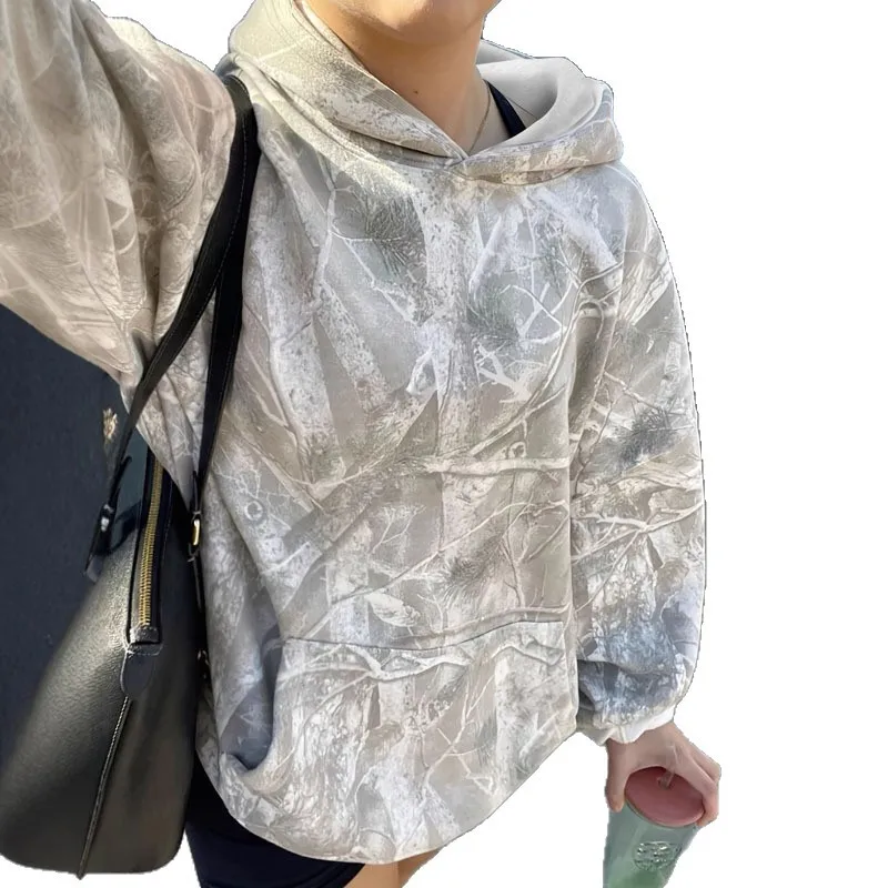 2025 Autumn Women's Retro Hoodie Hoodie Hoodie Sale Long Sleeve Jungle Maple Leaf Branch Pattern 3D Sweatshirt