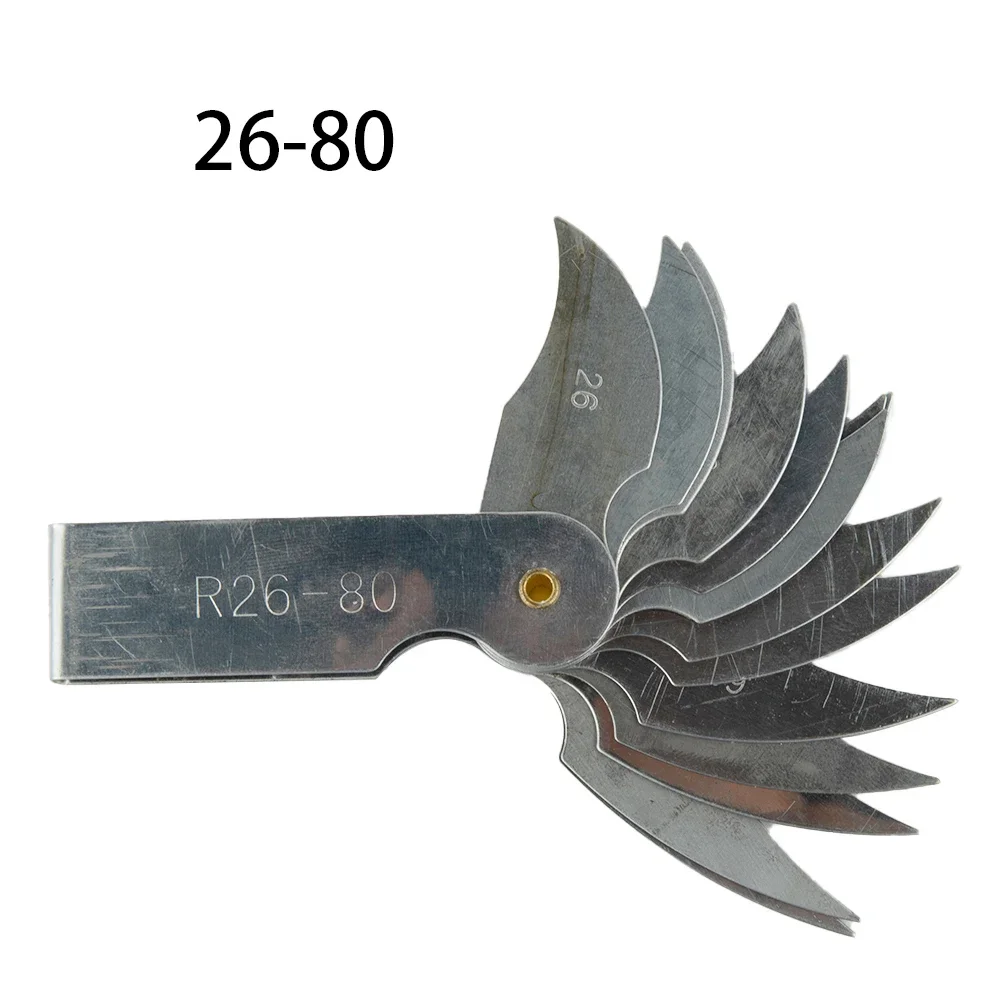 Gabarit de rayon R, jauge de rayon R1-6.5/R7-14.5/R15-25 /R26-80, jauge de filet de plaque, outil de mesure de pas