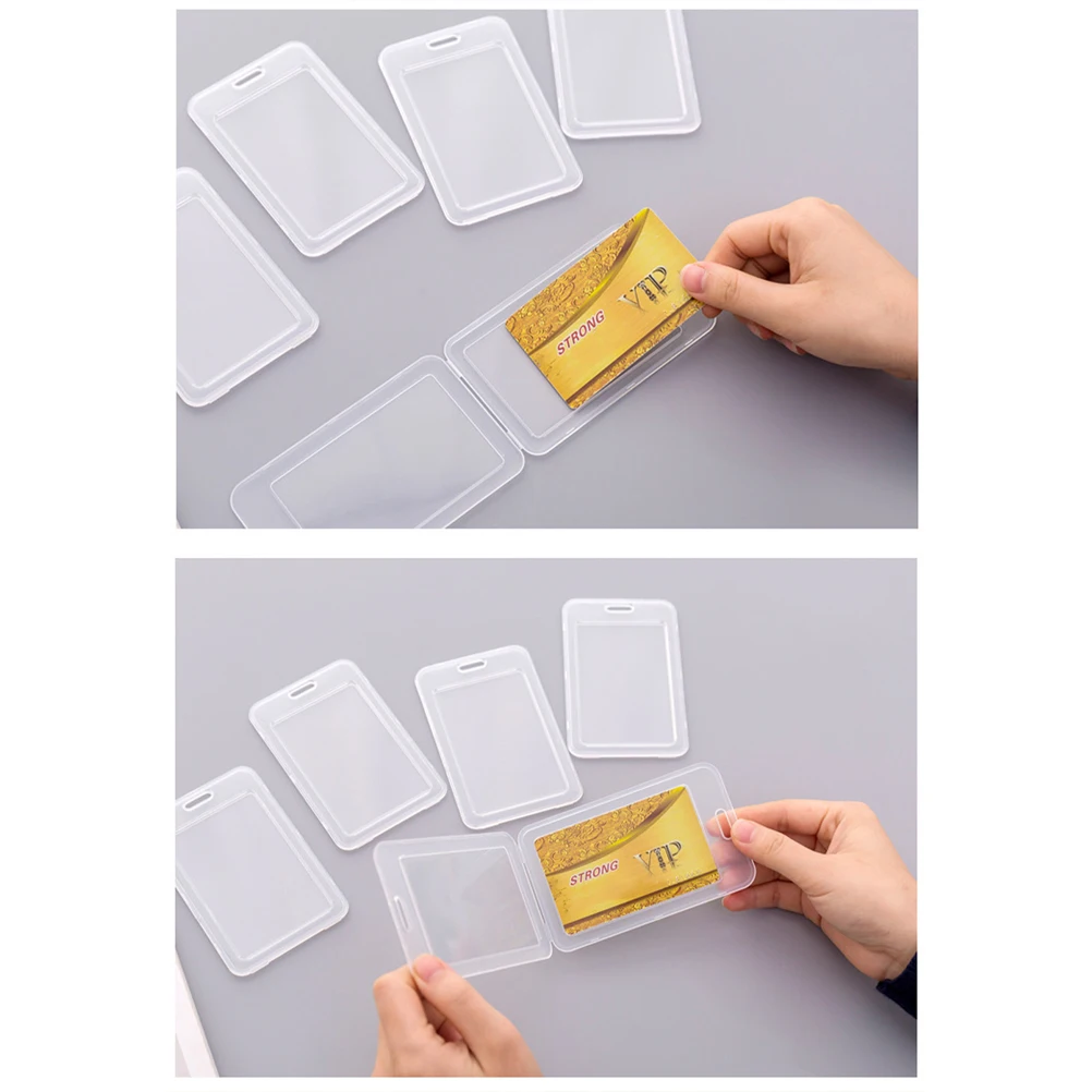 

20PCS Card Cover Clear ID Badge Holders Plastic Name Holder for Work Permit Student Travel School Office Use