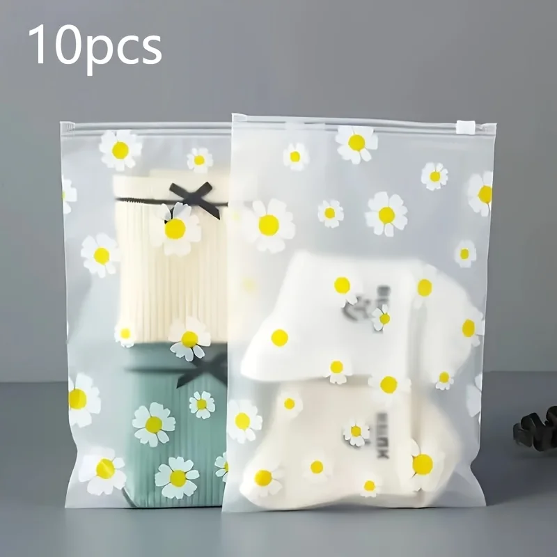 Bolsa de almacenamiento de ropa de viaje, bolsa de embalaje de ropa transparente reutilizable, bolsa de almacenamiento de ropa interior, almacenamiento de zapatos y sombreros, 10 Uds.