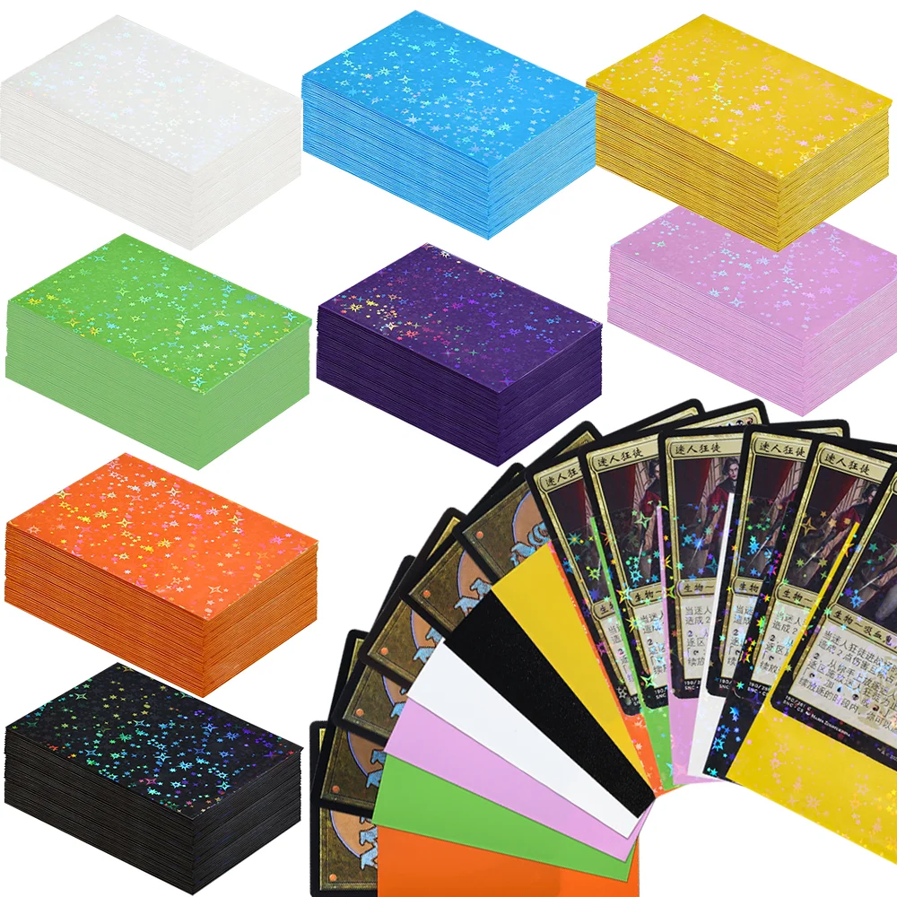 60 Stück Holografische Sternkartenhüllen Standardgröße 66x91mm für TCG/MTG Spielkarten Idol-Foto Sportkarten Schützen Sie Ihre Karten – Detail 5