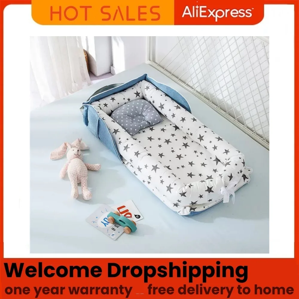 سرير روضة عش الطفل لحديثي الولادة وسادة سرير سياج عربة الأطفال مع حقيبة سفر محمولة، قابلة للطي ومريحة للحمل