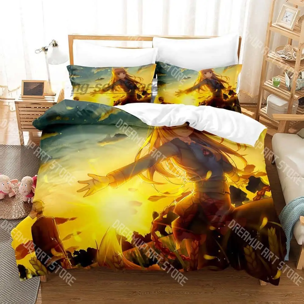 

3D Print Anime Spice and Wolf Bedding Set Single Twin Full Queen King Size Bed Set Adult Kid Bedroom Duvetcover Set Home Textile