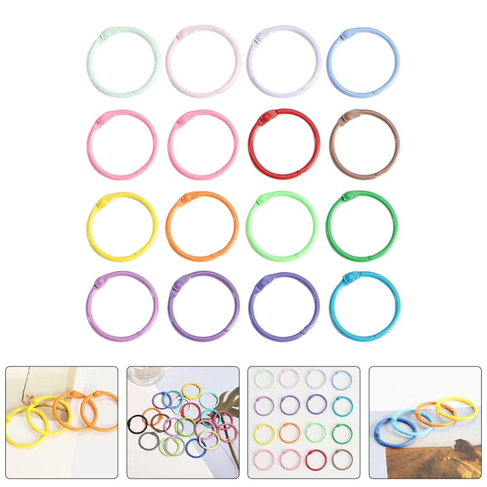 60 Pcs Key Metal Binder Ring Fob 300X300X050CM Multi-function Chain DIY Book