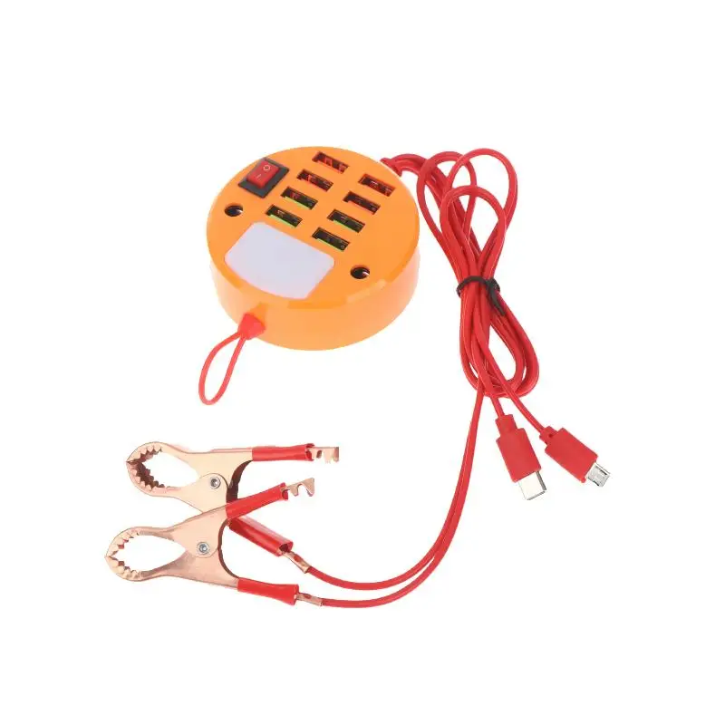 USB Port Truck/Motorcycle Charger, 3A Output Convertible from DC 12V/24V to 5V, Equipped with LED Lights and Switch
