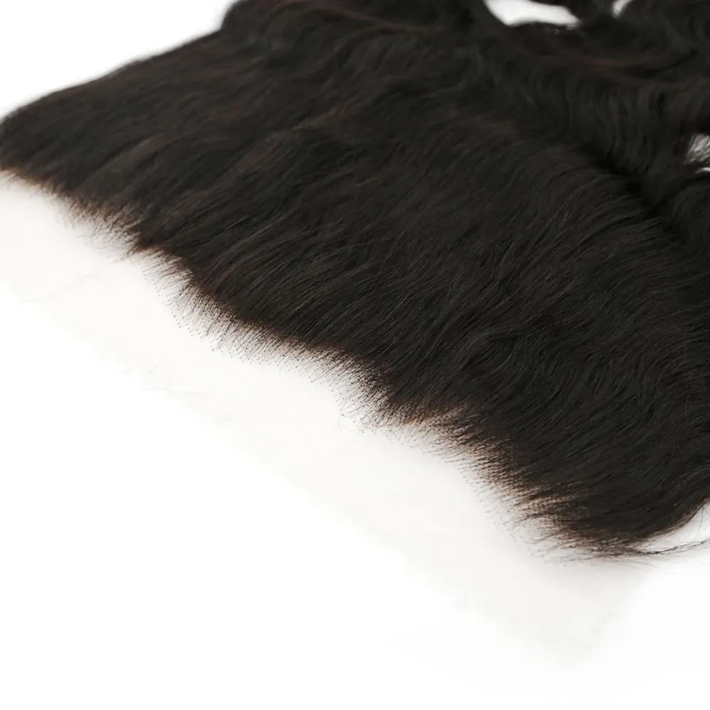 12-22 インチ 13 × 6 レースフロント実体波透明レース人毛ナチュラルブラック 12A ブラジルバージンヘアシングルノット