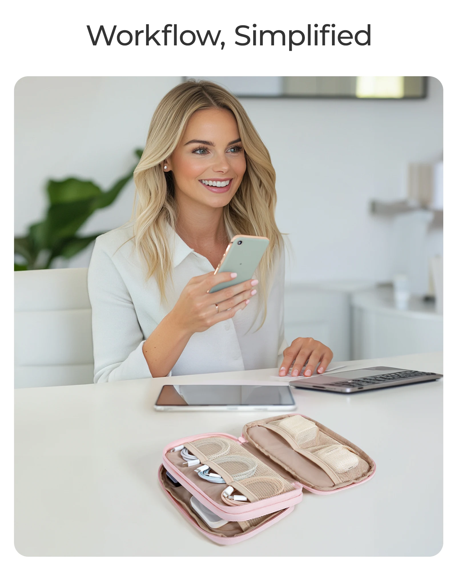 BAGSMART Electronics Organizer Przenośna torba do przechowywania kabli do ładowarek Kable Telefony Podróżne Cyfrowe etui na słuchawki — zdjęcie produktu 6