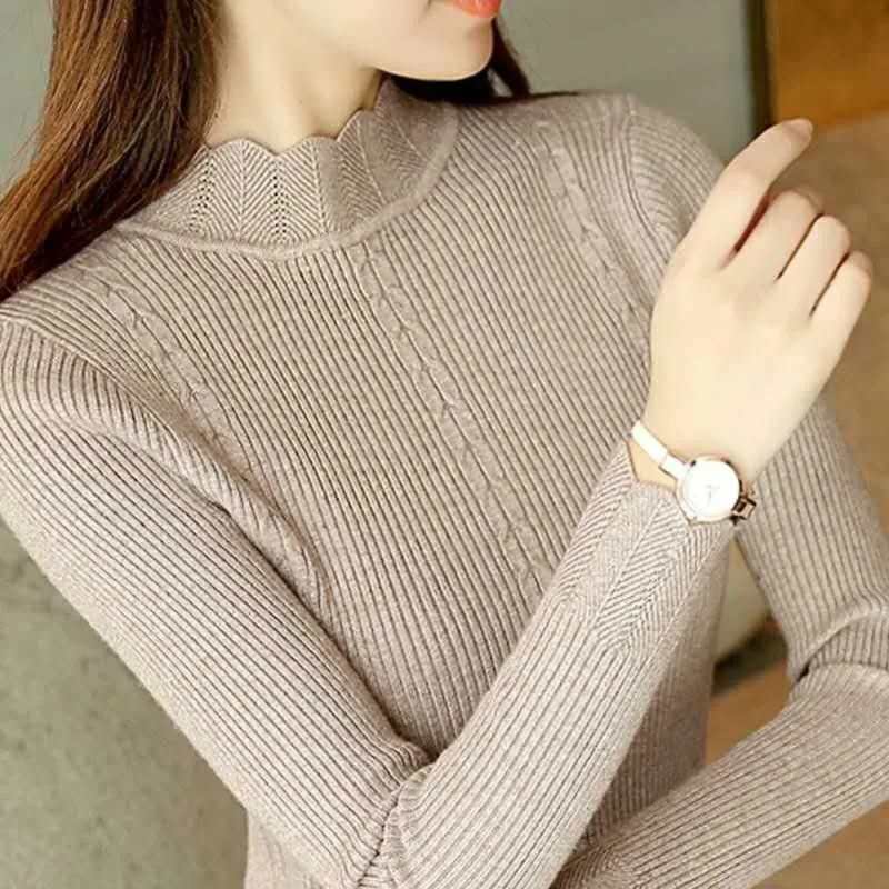 Nuovi maglioni a maniche lunghe pullover moda Casual Bottoming vestiti autunno inverno donna top maglione lavorato a maglia donna maglione
