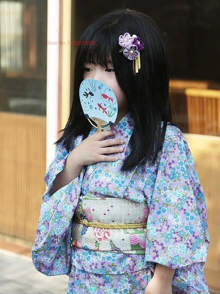 

Традиционное кимоно для девочек 2026 года: винтажный халат-кимоно для фотосессий, детская одежда с японским цветочным принтом, юката