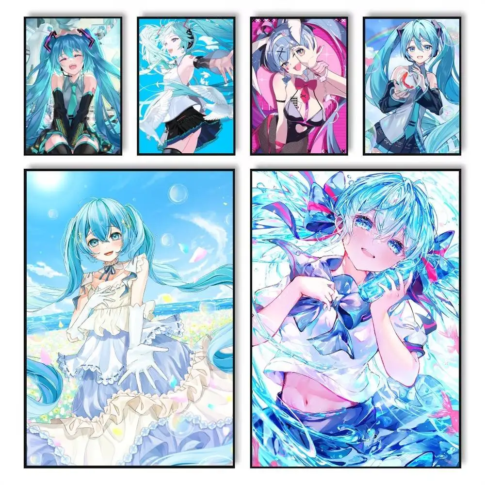 1 قطعة Hatsune Miku Vocaloid شخصية المشارك عالية الجودة طباعة مقاوم للماء جدار الفن ملصق لشريط غرفة المعيشة ديكور هدية