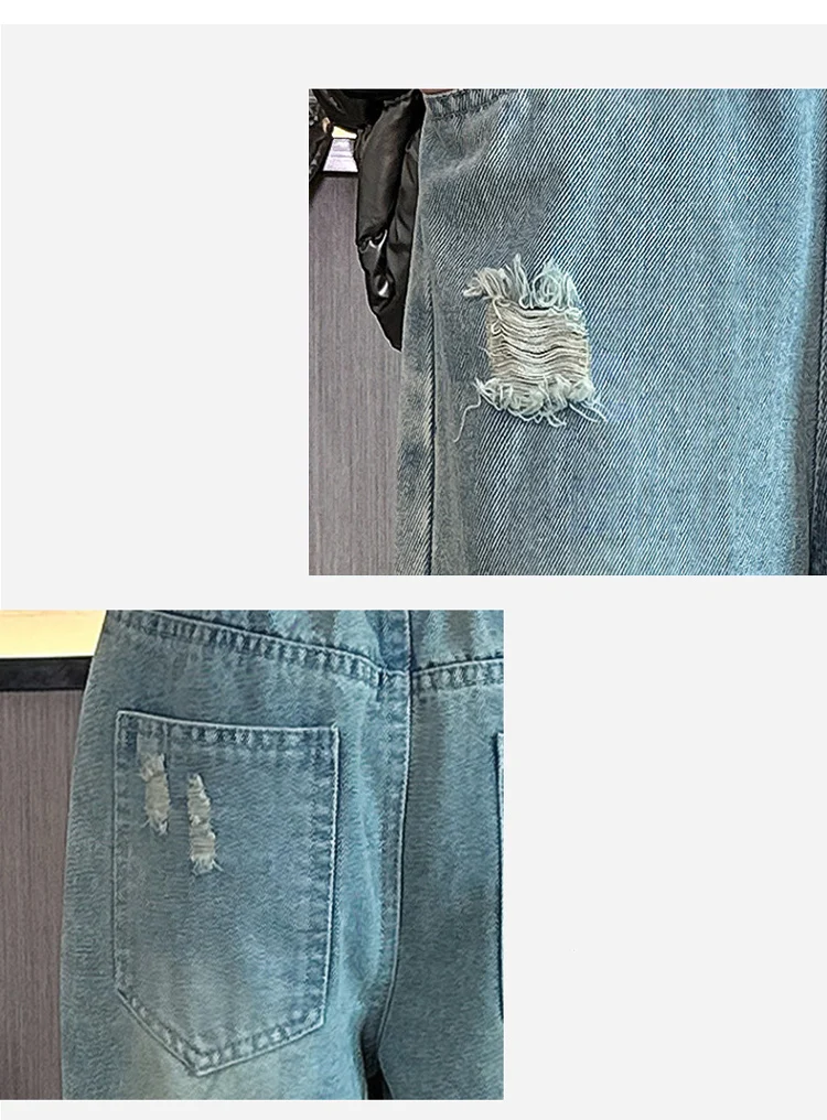 Cowgirl Ripped Jeans mit Löchern für Kinder Mädchen, lässiger Stil, zerrissene Denim-Hosen, Frühling Herbst Kinder High Street Kleidung 5 bis 14 Jahre – Detail 9