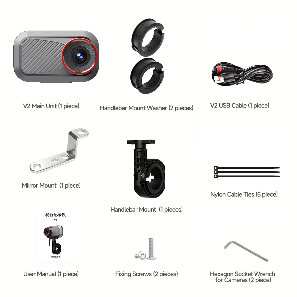 Motorcycle HD 1080P DVR Smart Connect Action Camera Front Dash Cam with WiFi Loop Recording Waterproof Motorbike Recorder