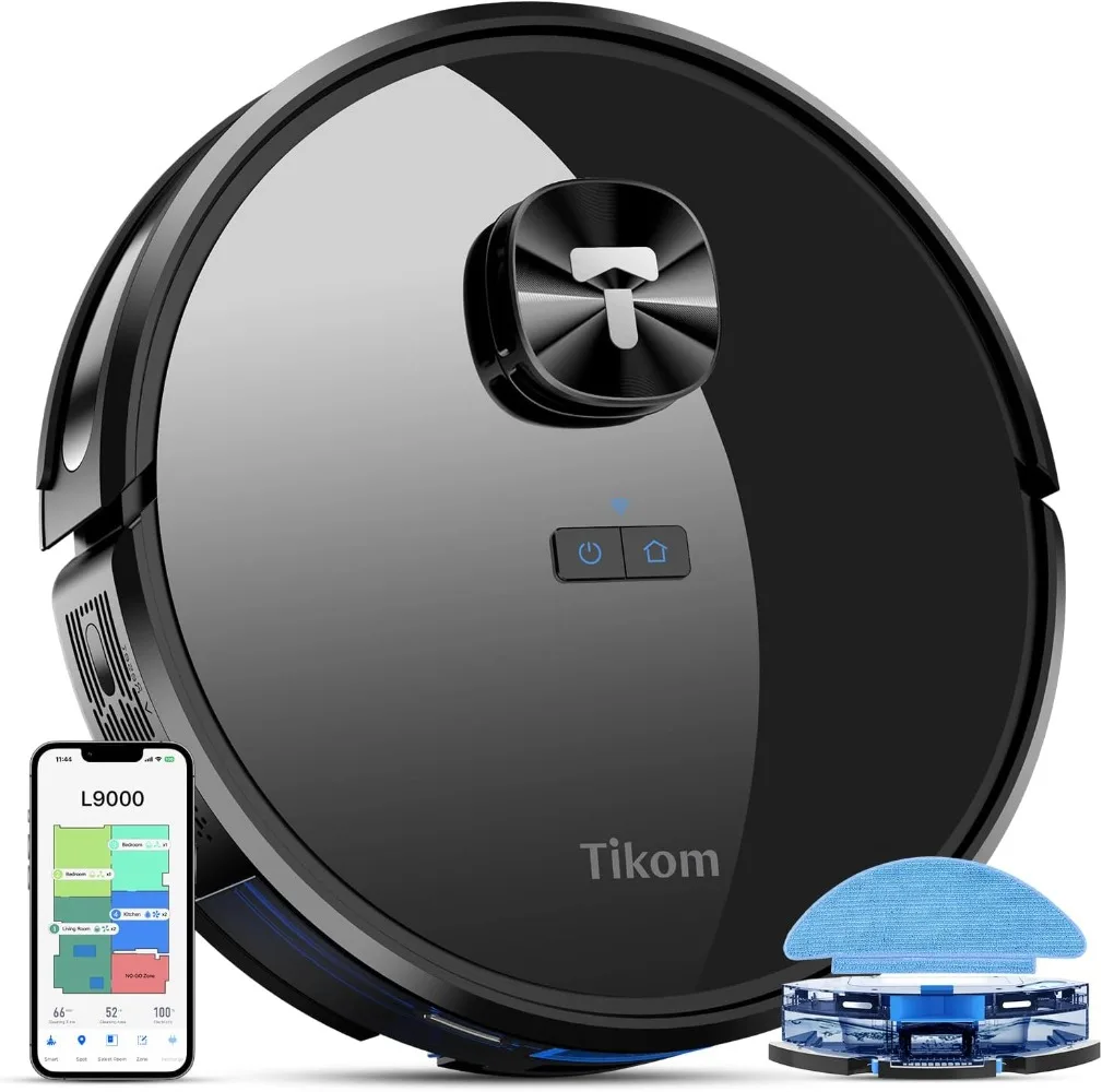 Robot Vacuum and Mop Combo with LiDAR Navigation L9000 Robotic Vacuum Cleaner with 4000Pa Suction 150Min Max Smart Mapping