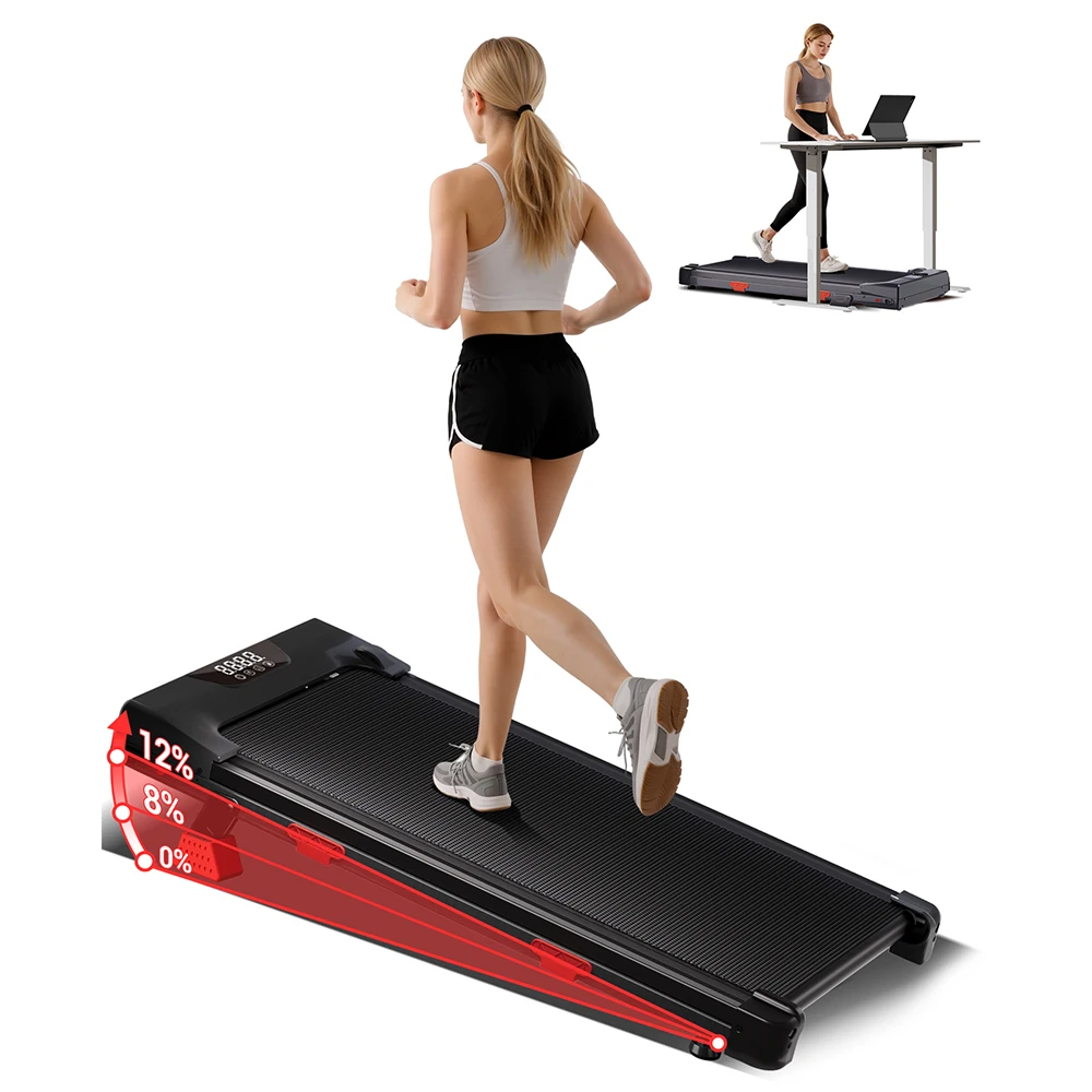 ROBORE U18 Opvouwbare Loopband met 12% Helling, 10 km/u Max. Snelheid, 3 Niveaus, 2.75PK Borstelloze Motor, 150 kg Draagvermogen, Realtime