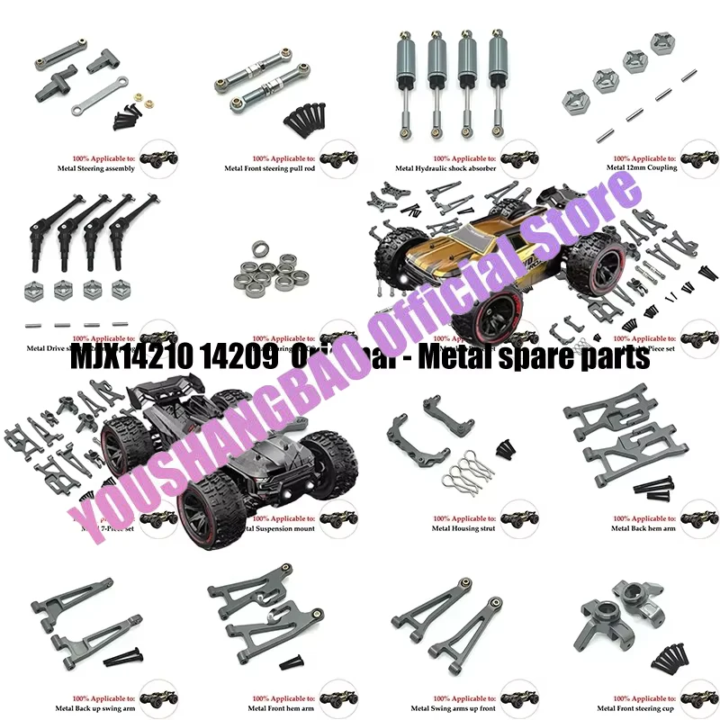 

MJX Hyper Go 14210 14209 H14BM RC Car Metal Steering Cup Upper Lower Swing Arm Set Shock Tower Bracket Body Post Upgrade Parts