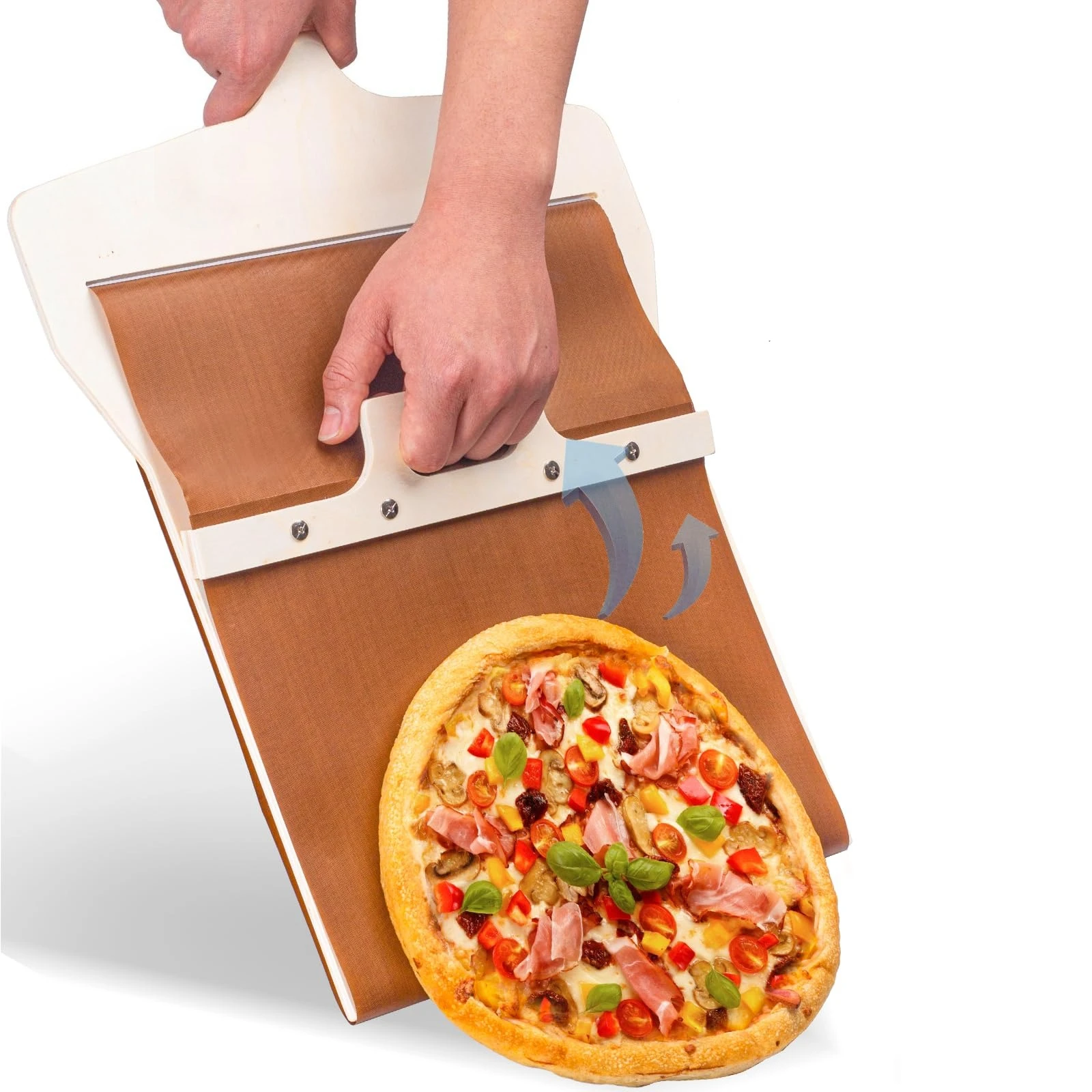38x29cm Sliding Pizza Peel Slider Non-Stick Detachable Transfers Wooden Super Easy Transfer Pizza Shovel for Ovens Accessories