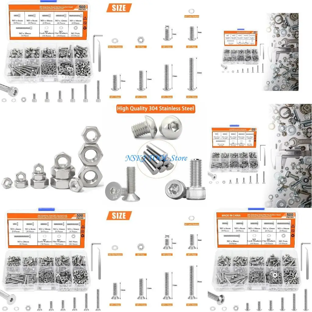 

L8RC Massive Screw Collection Convenient Screw Assortment Great for DIY & Repairs