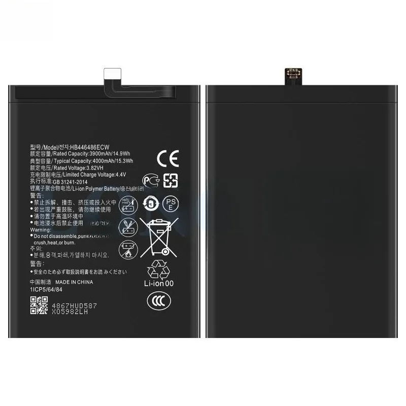 For Huawei Honro 9X/9X pro/nova 5i/Y9 Prime 2019/P29 Lite 2019/P smart/battery HB446486ECW mobile phone battery,3.82V 4000mAh