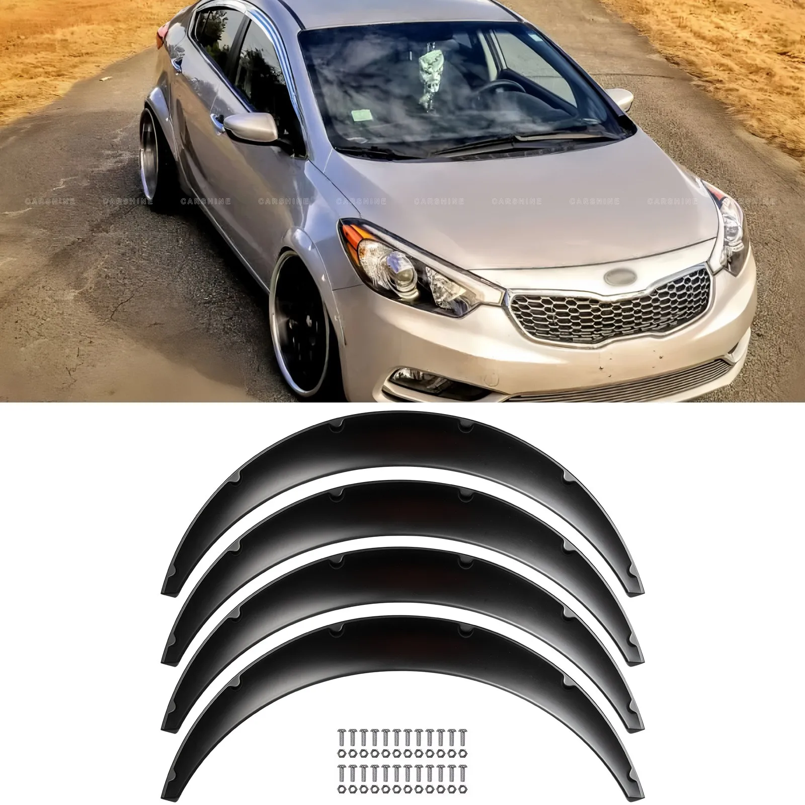 

Car Fender Flares Extra Wide Body Kit Wheel Arches 32" 4PCS New For kia forte
