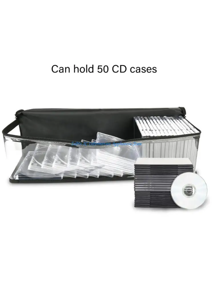 

Clear View CDs Album Carrying Handbags Waterproof Protective Sleeve 50 Discs Neatly Storage Organizes for Outdoor Indoor