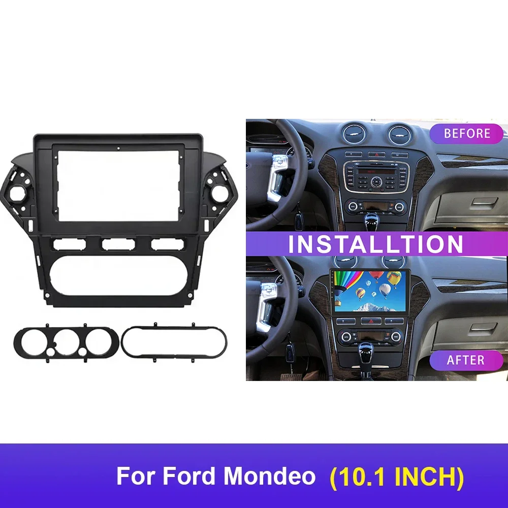 Car 2Din Audio Face Plate Fascia Frame For Ford Mondeo 10.1