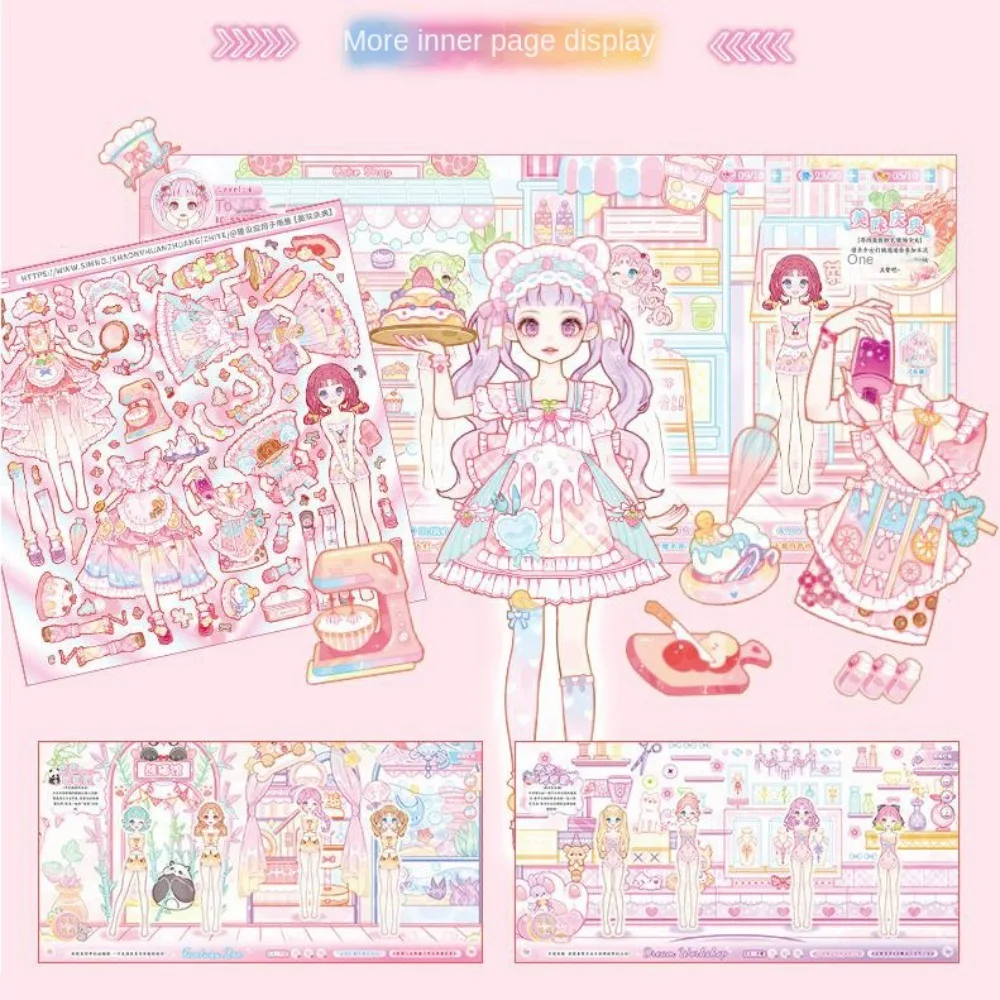 

Self-adhesive Girl Change One's Outfit Stickers Personalized Cartoon Girl Change Clothes Stickers Colorful Stationery