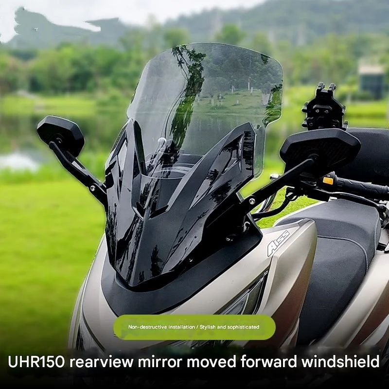 FOR Haojue UHR150 Windshield Upgrade Kit with Mirror Relocation Bracket OEM Precision Fit Anti-Glare HD Clarity for Wholesale