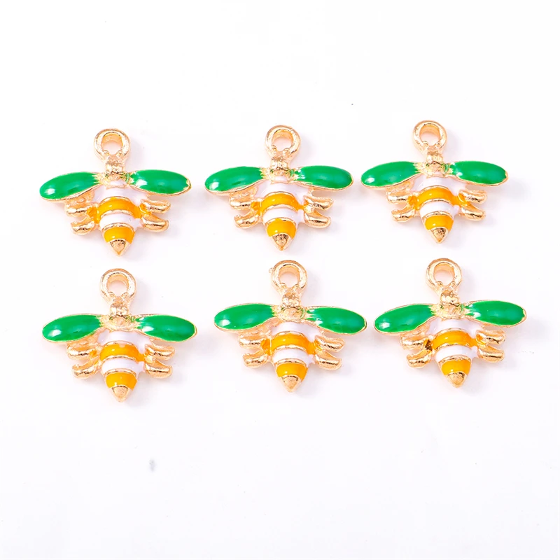 

Duarte 20Pcs/Lot Cartoon Animal Bee Charms Enamel Honeybee Charms Pendants for Jewelry Making Necklaces Earrings DIY Accessories