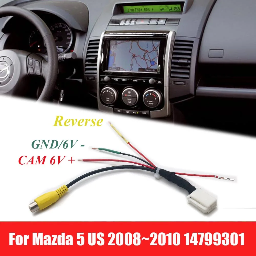 

Vkauto Rear View Camera RCA Video Plug Adapter Cable For Mazda 5 2008 2009 2010 Work WIth NAVIGATION SYSTEM 14799301 Kit