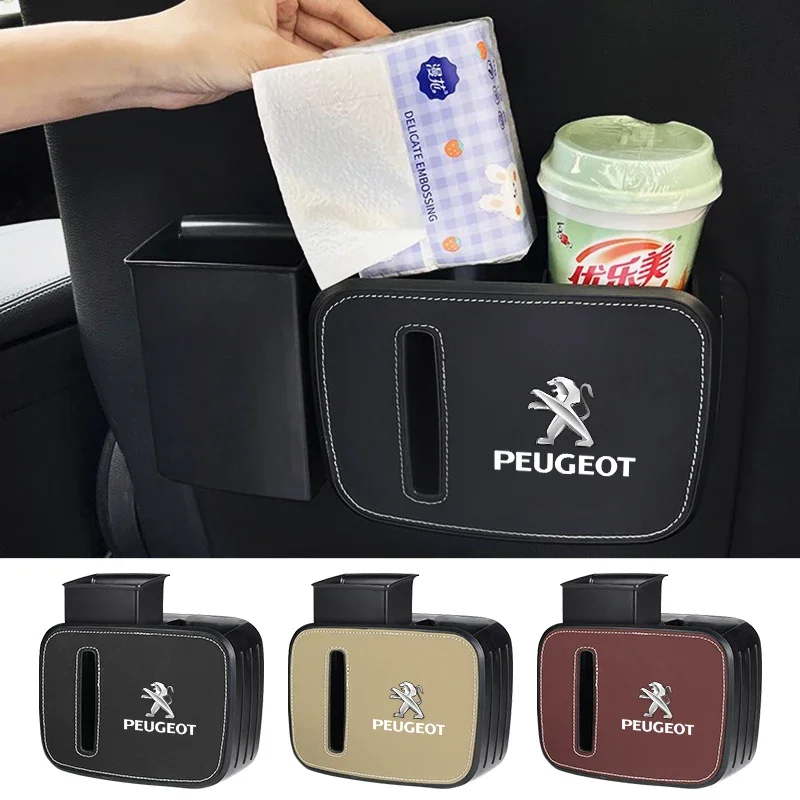 Multi-Function Trash Can Car Interior Storage box For Peugeot 208 308 408 508 301 206 207 307 407 2008 3008 4008 5008 RCZ