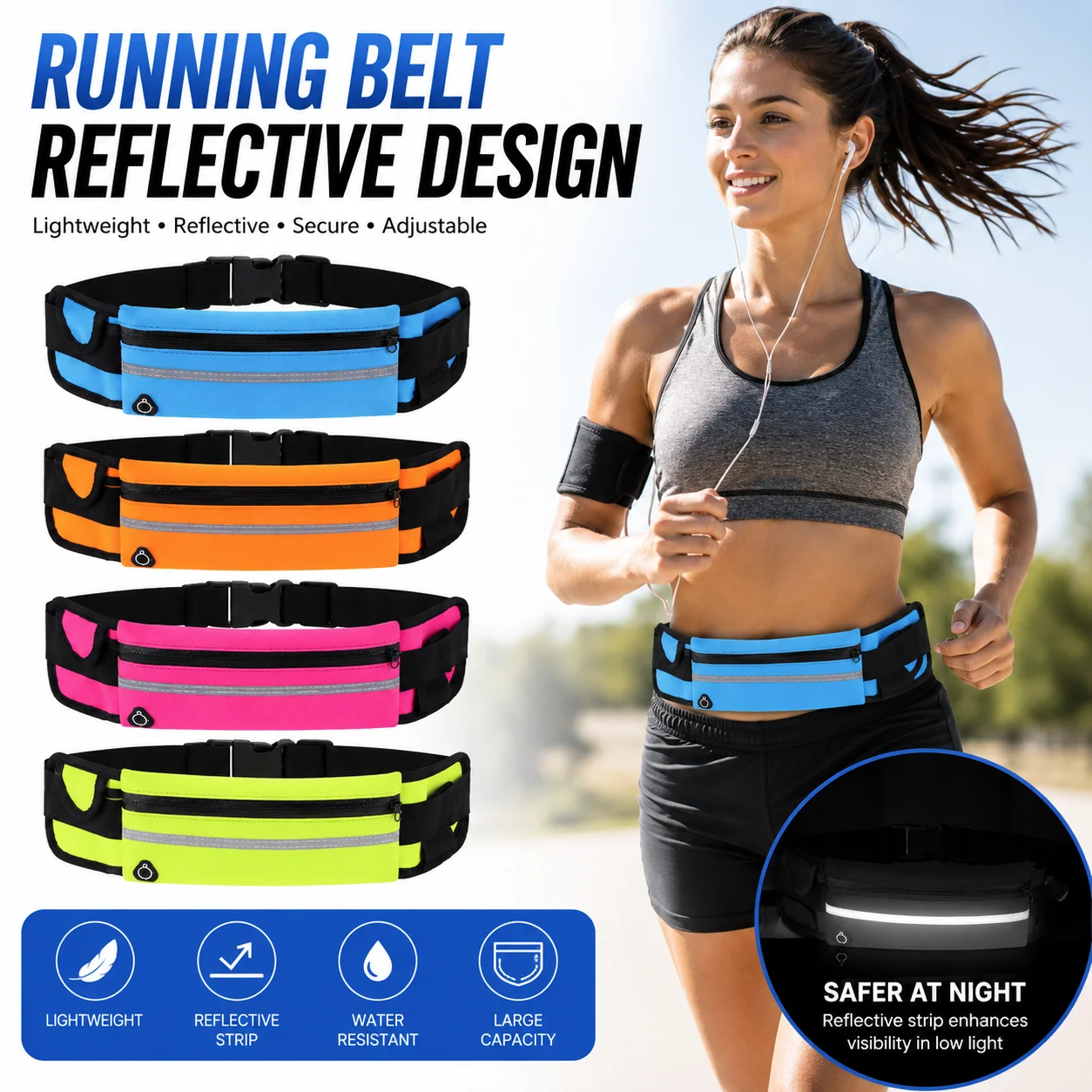 Creative Sports Leisure Waist Bag Waterproof Shockproof Close Fit Phone Bag Unisex Fitness Outdoor Cycling Running Pouch